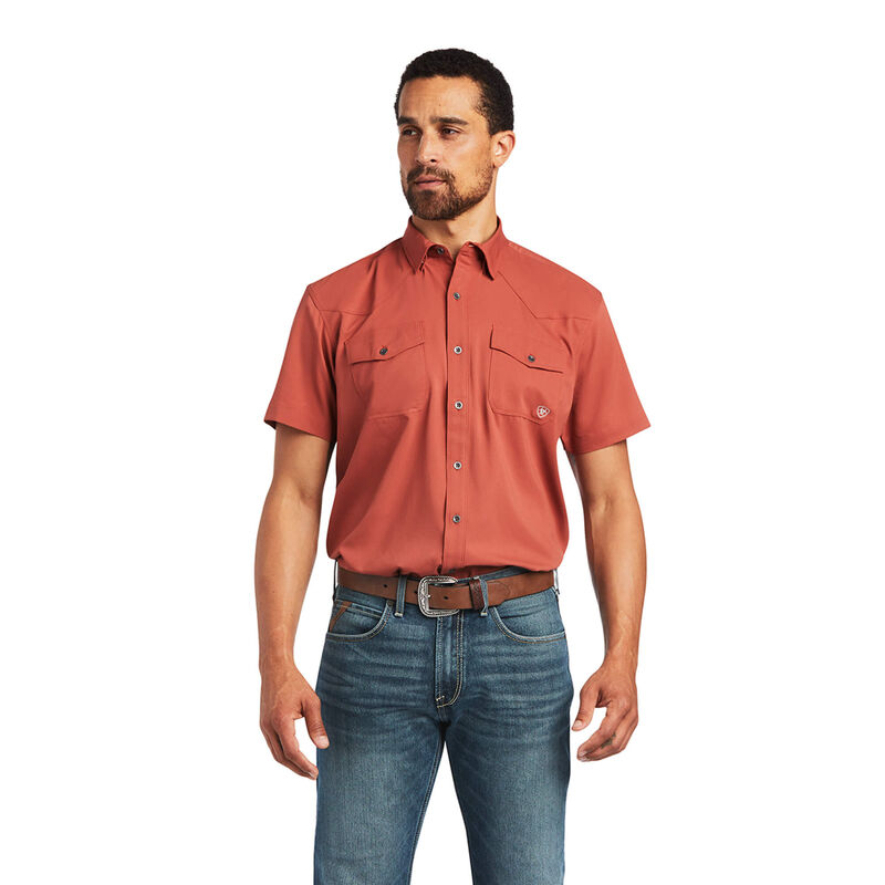 Ariat Hemden Herren - Venttek Western Fitted Orange ( PMVBC-5094 )